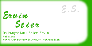 ervin stier business card